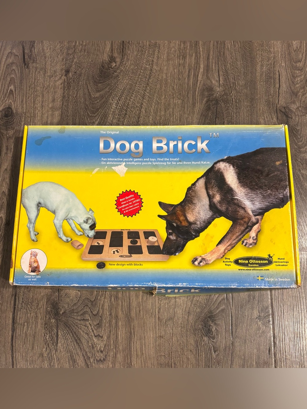 Nina Ottosson Dog Brick Wooden Interactive Puzzle Toy Training Made In Sweden